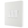 BG Evolve 3 Gang 2 Way Switch 20A Pearlescent White