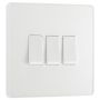 BG Evolve 3 Gang 2 Way Switch 20A Pearlescent White
