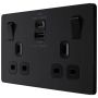 BG Evolve Double Switched Socket USB A and C Matt Black