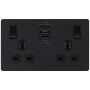 BG Evolve Double Switched Socket USB A and C Matt Black