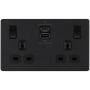 BG Evolve Double Switched Socket USB A and C Matt Black