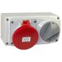 Lewden 32A 4 Pin 415V Interlocked Switched Socket Red IP44