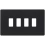 BG Evolve Grid Square Front Plate 4 Module Matt Black