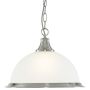 Searchlight American Diner Pendant Silver with Acid Glass