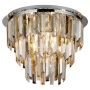 Searchlight Clarissa 5 Flush Chrome with Clear Smoked with Amber Glass