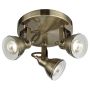 Searchlight Focus 3 Round Spotlight Antique Brass