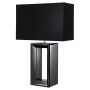 Searchlight Mirror Table Lamp Smoked Mirrored Glass with Black Faux Silk
