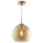 Searchlight Balls Pendant Antique Brass with Amber Glass 300mm
