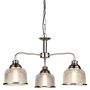 Searchlight Bistro II 3 Pendant Satin Silver with Ribbed Glass
