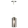 Searchlight Duo II Pendant Satin Silver with Smoked Glass