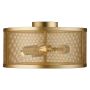 Searchlight Fishnet 3 Flush Matt Gold with Mesh Shade