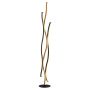 Searchlight Bloom Floor Lamp Black with Wood Effect
