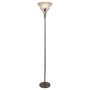 Searchlight Linea Floor Lamp Antique Brass with Acid Glass