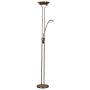 Searchlight Mother with Child LED Floor Lamp Antique Brass with Glass