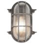 Searchlight Bulkhead Oval Outdoor Wall/Ceiling Light Black Silver