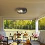 Searchlight Bulkhead Oval Outdoor Wall/Ceiling Light Black Silver