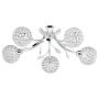 Searchlight Bellis II 5 Semi Flush Chrome with Clear Glass Beads