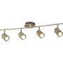 Searchlight Samson Bar Spotlight 4 Lights Dimmable Antique Brass IP44