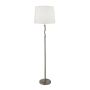 Searchlight Vegas Floor Lamp Satin Silver Hessian Shade