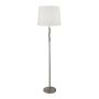 Searchlight Vegas Floor Lamp Satin Silver Hessian Shade