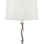 Searchlight Vegas Floor Lamp Satin Silver Hessian Shade