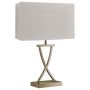 Searchlight Club Table Lamp Antique Brass with White Faux Silk Shade