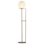 Searchlight Sphere Floor Lamp Antique Brass with Opal Glass
