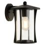Searchlight Pagoda Outdoor Wall Light Black with Clear Glass