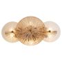 Searchlight Wagon Wheel 6 Light Wall/Flush Bronze Clear Amber Glass