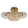 Searchlight Wagon Wheel 6 Light Wall/Flush Bronze Clear Amber Glass