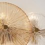 Searchlight Wagon Wheel 6 Light Wall/Flush Bronze Clear Amber Glass