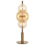 Searchlight Wagon Wheel 6 Light Table Lamp Bronze Clear Amber Glass