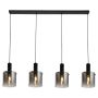 Searchlight Sweden 4 Light Bar Pendant Black with Smoked Ombre Glass