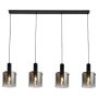 Searchlight Sweden 4 Light Bar Pendant Black with Smoked Ombre Glass