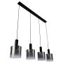Searchlight Sweden 4 Light Bar Pendant Black with Smoked Ombre Glass