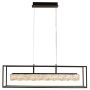 Searchlight Elevator LED Pendant Matt Black Frame with Crystal Centre