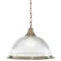 Searchlight American Diner Pendant Antique Brass with Glass