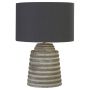 Searchlight Liana Table Lamp Grey Cement with Grey Fabric Shade