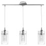 Searchlight Duo I 3 Light Bar Pendant Chrome with Double Glass