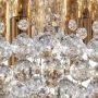 Searchlight Flush Ceiling Light Crystal & Gold 4 Lights
