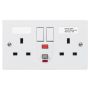 Timeguard Switched RCD Double Socket 13A Latching 2 Gang DP White
