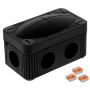 Wiska 206 85x49mm BK Junction Box Wago Connectors IP66 Black