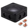 Wiska 308/5 85x85mm Junction Box with Wago Connectors Black