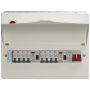 Wylex 9 Way Dual RCD Consumer Unit High Integrity with SPD Populated