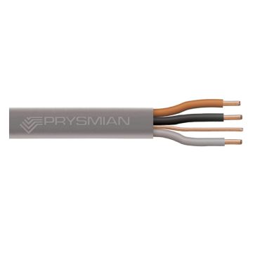 Image of 6243Y 1.5mm PVC Flat Three Core and Earth Grey Cable 100M