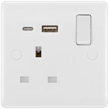 Image of BG Electrical Switched Socket USB A and C 1 Gang