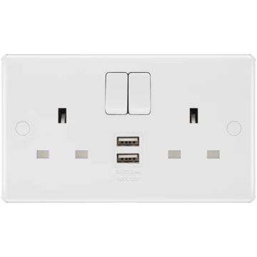 Image of BG Electrical Switched Socket USB A 2 Gang
