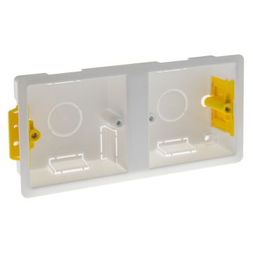 Image of Appleby Dual Dry Lining Box 1 plus 1 Gang 35mm Deep White