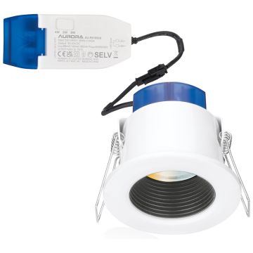 Image of Aurora R6 4-8W Baffled Fire Rated Downlight Wattage and Colour Switchable AU-R6CWSBF