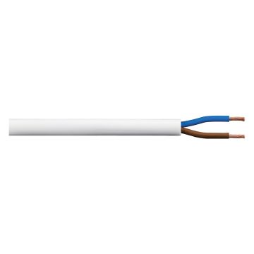 Image of 2182Y 0.75mm PVC Round Flexible Cable Two Core White 1M